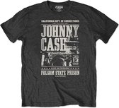 Johnny Cash Heren Tshirt -XL- Prison Poster Eco Zwart