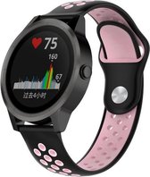 Siliconen Smartwatch bandje - Geschikt voor  Garmin Vivoactive 3 sport band - zwart roze - Horlogeband / Polsband / Armband
