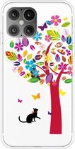 Voor iPhone 12 mini schokbestendig geverfd transparant TPU beschermhoes (boomkat)