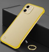Frosted antislip TPU-beschermhoes met metalen ring voor iPhone 12 mini (geel)