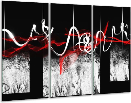 Peinture sur toile Abstrait | Noir, blanc, rouge | 120x80cm 3 Liège