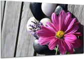 Peinture sur toile Fleur | Jaune, violet, blanc | 120x70cm 1Hatch