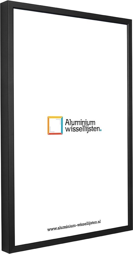 Aluminium Wissellijst 18 x 24 Zwart - Helder Glas - Professional