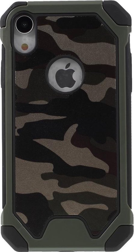 deadline Verplicht praktijk GadgetBay Camouflage Leger kunstleer TPU Bescherming Groen hoesje iPhone XR  - Army Green | bol.com