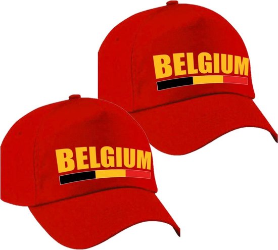 2x stuks Belgium supporters pet rood voor dames en heren - Belgie landen  baseball cap... | bol.com