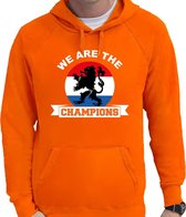 Oranje fan hoodie voor heren - we are the champions - Holland / Nederland supporter - EK/ WK hooded sweater / outfit L