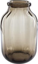 Vaas voor Bloemen - Bloempot - Bruin - Rond Glas - 20,5x20,5x32cm