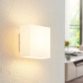 Arcchio - LED wandlamp - 1licht - glas, aluminium, staal - H: 18 cm - wit - Inclusief lichtbron