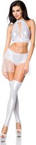 Saresia Top, slip en kousen set -S- Gogo Wit/Zilverkleurig