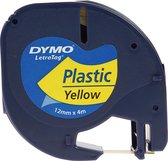 DYMO LetraTag originele plastic labels | Zwarte afdruk op gele etiketten | 12 mm x 4 m | Zelfklevende multifunctionele labels voor LetraTag labelprinters | gemaakt in Europa