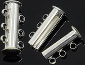 Magnetisch insteekslot met 6 gaten zilver, Afmeting:10mm, 20mm, 8 stuks