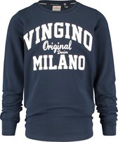 Vingino Logo Longsleeve Jongens T-shirt - Midnight Blue - Maat 140