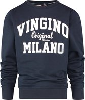 Vingino Logo Crew Jongens Trui - Midnight Blue - Maat 164