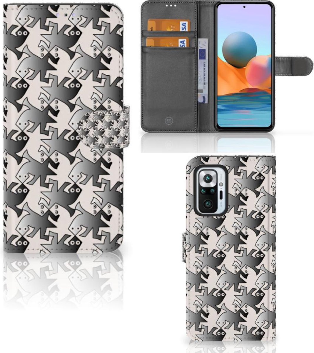 Xiaomi Redmi Note 10 Pro Telefoonhoesje met Pasjes Salamander Grey
