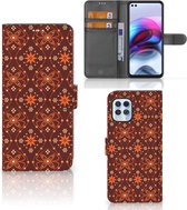 Telefoonhoesje Motorola Moto G100 Wallet Book Case Batik Brown