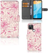 Telefoon Hoesje OPPO A15 Magnet Case Pink Flowers