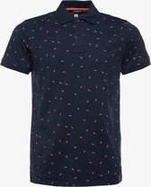 Unsigned heren polo met print - Blauw - Maat S