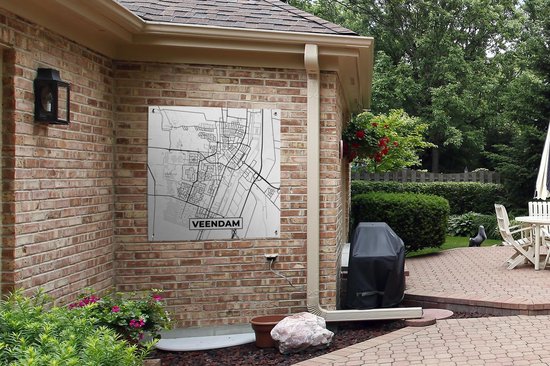 Carte Tissu Jardin - Veendam - Zwart - Wit - 100x100 cm