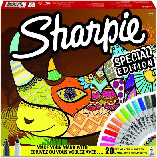 Viltstift Sharpie fun neushoorn special edition box à 20 stuks