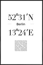 JUNIQE - Poster in kunststof lijst Berlin Icons -30x45 /Wit & Zwart