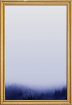 JUNIQE - Poster met houten lijst Bluescape 1 -30x45 /Blauw & Wit