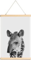 JUNIQE - Posterhanger Tapir Classic -30x45 /Wit & Zwart