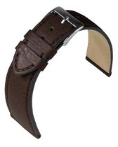 EULIT horlogeband - leer - 20 mm - bruin - metalen gesp