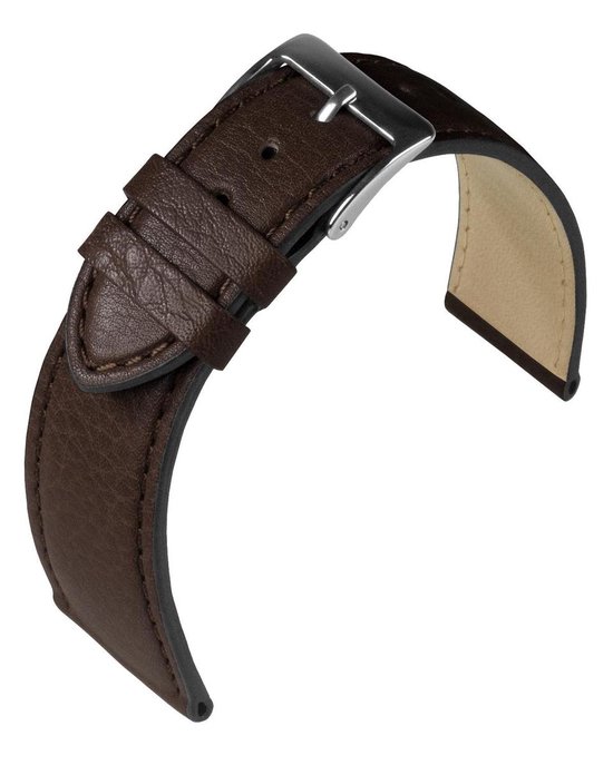 Bracelet montre EULIT - cuir - 20 mm - marron - boucle métal