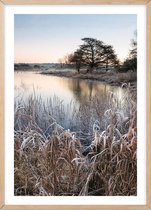 Poster Met Eiken Lijst - Platteland Meer Poster