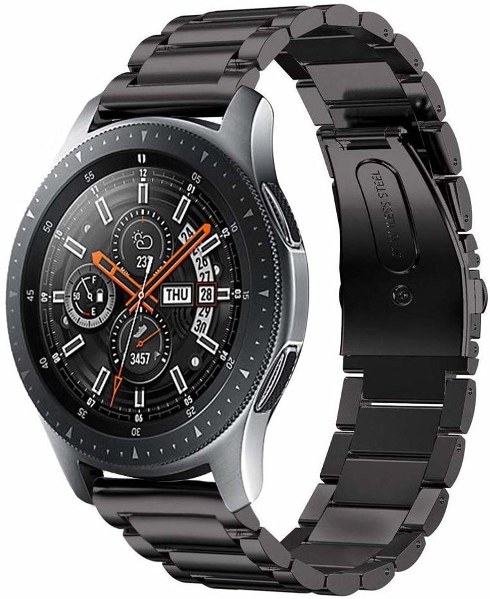 Geschikt voor Samsung Galaxy Watch stalen band - zwart - 41mm / 42mm