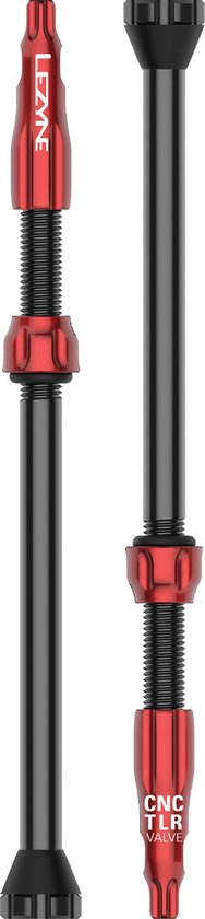 Lezyne CNC TLR Tubeless Valve – Lichtgewicht – Gemaakt van sterk aluminium – 80mm – Red