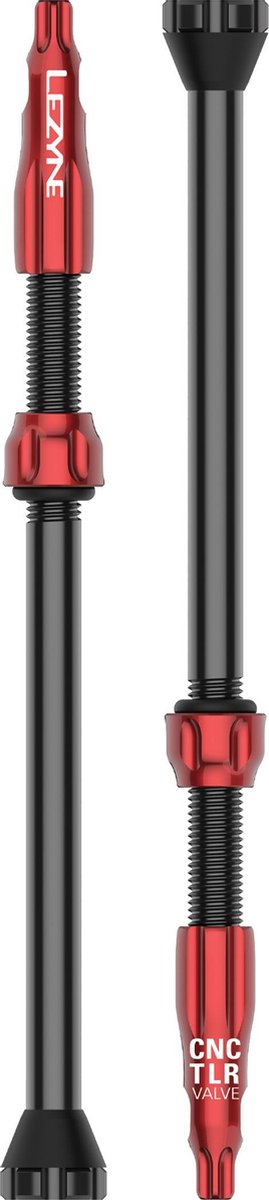 Lezyne CNC TLR Tubeless Valve – Lichtgewicht – Gemaakt van sterk aluminium – 80mm – Red