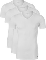 Tommy Hilfiger Cotton stretch T-shirts (3-pack) - heren T-shirts V-hals - wit - Maat: XXL