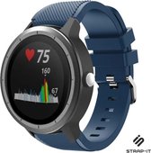 Siliconen Smartwatch bandje - Geschikt voor  Garmin Vivoactive 3 siliconen bandje - donkerblauw - Strap-it Horlogeband / Polsband / Armband