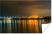 Kleurrijke verlichting in de Nederlandse stad Nijmegen Poster 90x60 cm - Foto print op Poster (wanddecoratie woonkamer / slaapkamer) / Europese steden Poster