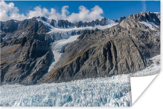 Franz Josef et Fox Glacier en Nouvelle-Zélande par le bas Poster 30x20 cm -  petit -... | bol.com