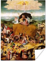 Poster Haywain central panel of the triptych - schilderij van Jheronimus Bosch - 120x160 cm XXL