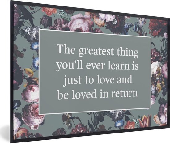 Affiche avec cadre Fleurs - Citations - Roses - 30x20 cm