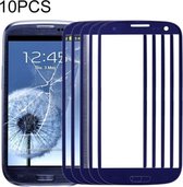 10 PCS Front Screen Outer Glass Lens voor Samsung Galaxy SIII / i9300 (blauw)