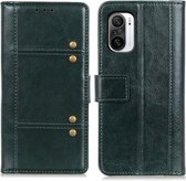 Voor Xiaomi Redmi K40 Peas Crazy Horse Texture Horizontale Flip lederen tas met houder & kaartsleuven & portemonnee (groen)