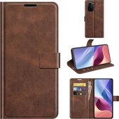 Voor Xiaomi Poco F3 / Redmi K40 / K40 Pro Retro Kalfspatroon Gesp Horizontale Flip Leren Case met Houder & Kaartsleuven & Portemonnee (Donkerbruin)
