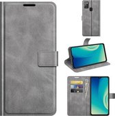 Voor ZTE Blade A7S 2020 Retro Kalfspatroon Gesp Horizontale Flip Leren Case met Houder & Kaartsleuven & Portemonnee (Grijs)