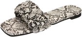 Slangenpatroon buitenste slippers dames zomersandalen, maat: 40 (5 zwart-witte serpentines)