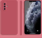 Voor vivo X30 effen kleur imitatie vloeibare siliconen rechte rand valbestendig volledige dekking beschermhoes (rood)