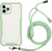 Acryl + kleur TPU schokbestendig hoesje met nekkoord voor iPhone 11 Pro Max (avocado groen)