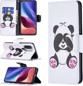 Voor Xiaomi Mi 11i / Poco F3 / Redmi K40 Gekleurde Tekening Patroon Horizontale Flip Leren Case met Houder & Kaartsleuven & Portemonnee (Panda)