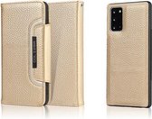 Voor Samsung Galaxy Note20 Litchi Textuur Horizontale Flip Gesp Afneembare Magnetische PU Lederen Case met Kaartsleuven & Portemonnee & Fotolijst (Goud)