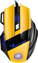 IMICE X7 2400 DPI 7-toetsen bedrade gamingmuis met kleurrijk ademlicht, kabellengte: 1,8 m (Sunset Yellow Color Box-versie)