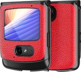 Voor Motorola Razr 2019 Leather Texture + PC Full Coverge Folding Case (Red Litchi Texture)