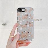 Beschermhoes met dubbele kleur TPU-patroon voor iPhone SE 2020/8/7 (Coffee Dog)